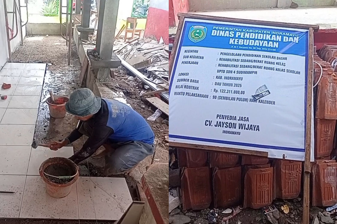 Proyek Rehabilitasi Kelas SDN 4 Sudimampir Diduga Asal Jadi, Anggaran Rp122 Juta Dipertanyakan